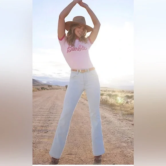 Wrangler Premium Pink Label XBarbie Bootcut Jean- Sz 31-EUC -Stretch- Y2KCowgirl - Picture 2 of 16